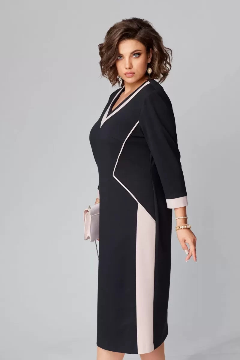 FENNA GRACE™ - ELEGANT V-NECK MIDI DRESS