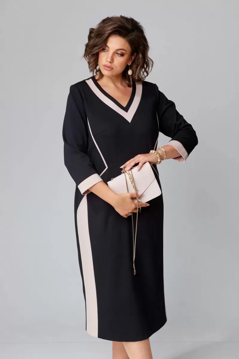 FENNA GRACE™ - ELEGANT V-NECK MIDI DRESS