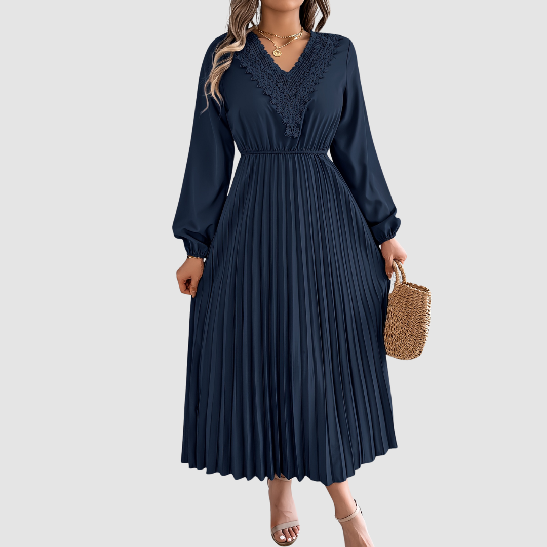 ROSALIND QUINN™ - LACE V-NECK A-LINE DRESS