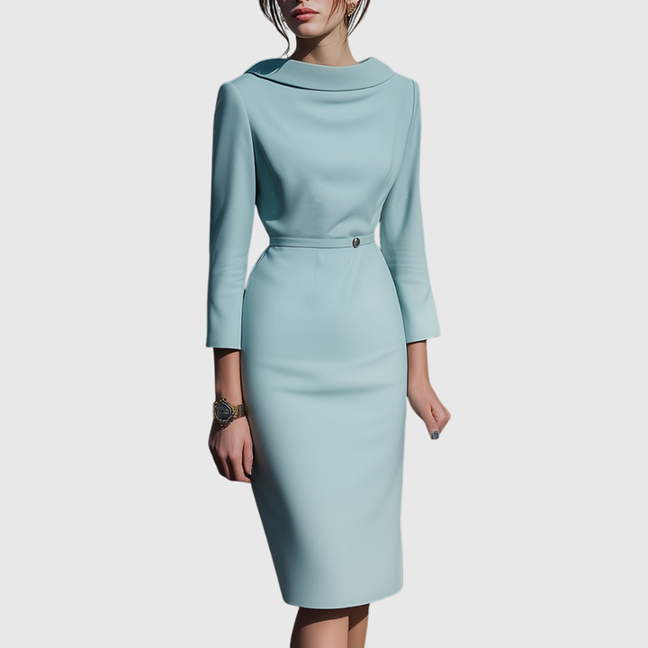 ALICE | DRAPED PENCIL MIDI DRESS
