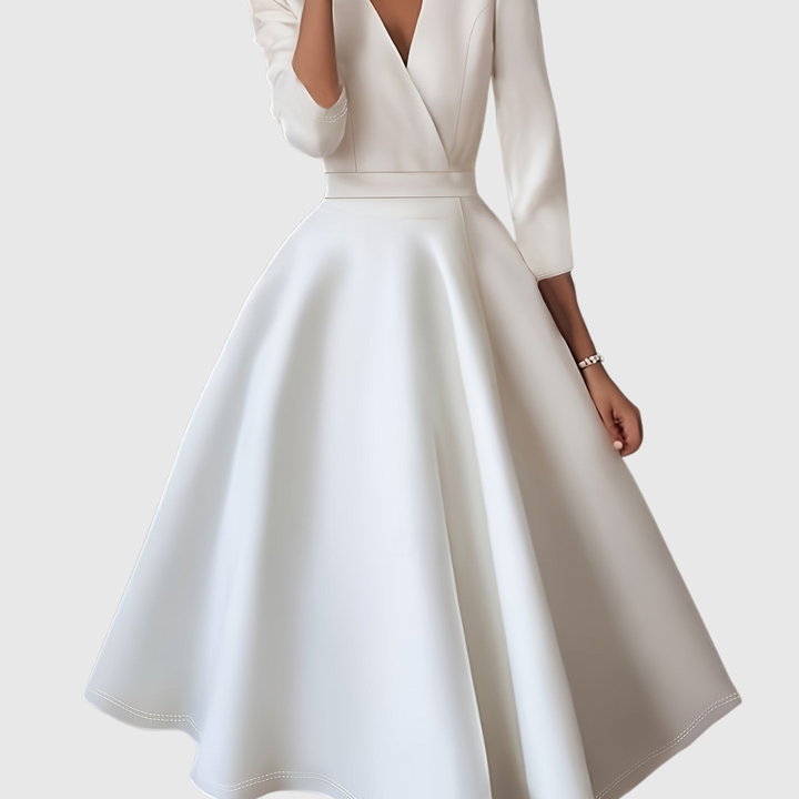 AVELIE™ - HIGH-WAISTED SLIM-FIT MIDI DRESS WITH FAIRY CHARM