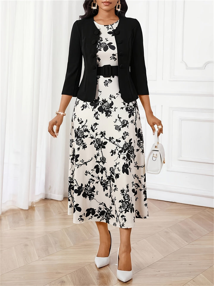 AMELIE LANE | PRINTED BELTED TWO-PIECE SET