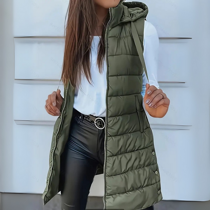 EIRLYS | CASUAL SLEEVELESS HOODED PUFFER VEST