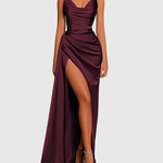 EVADNE™ - Flowing Satin Maxi Dress
