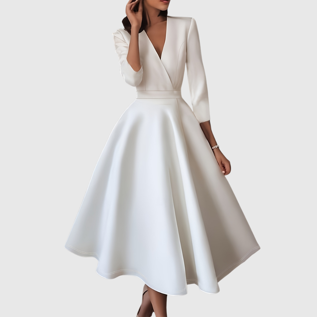 AVELIE™ - HIGH-WAISTED SLIM-FIT MIDI DRESS WITH FAIRY CHARM