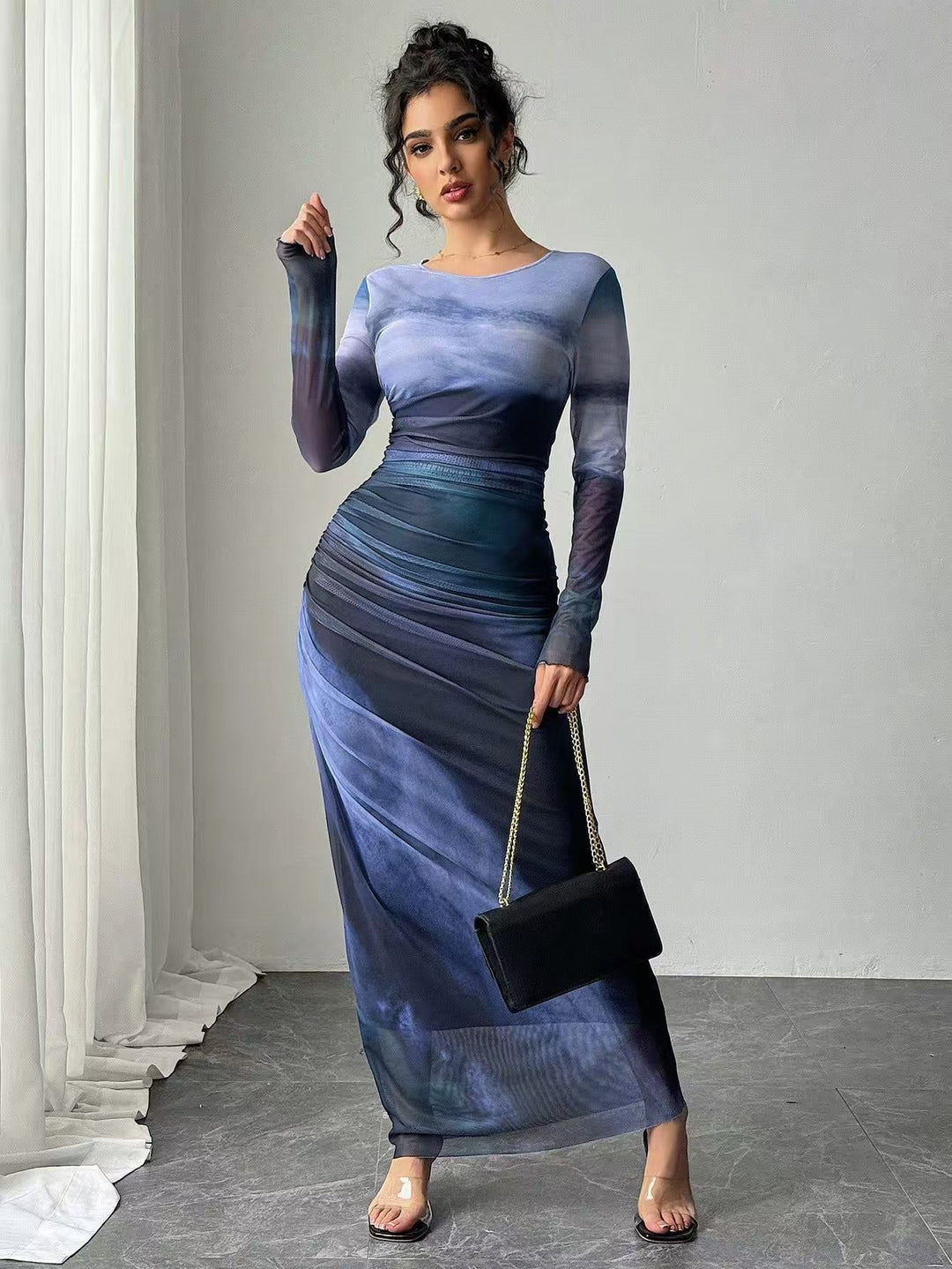 Toria™ - Long Sleeve Bodycon Maxi Dress