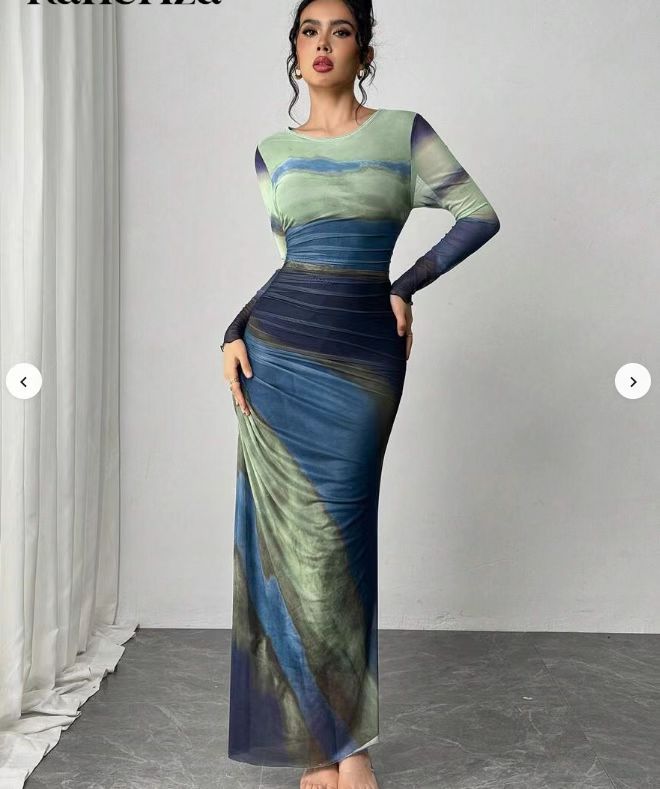 Toria™ - Long Sleeve Bodycon Maxi Dress