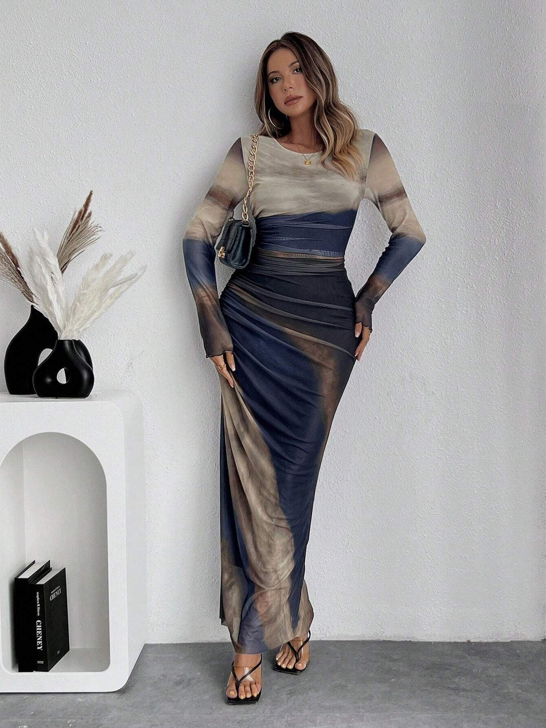 Toria™ - Long Sleeve Bodycon Maxi Dress