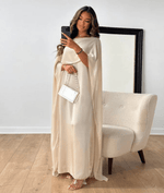 TAYNA™ – Draped Sleeve Maxi Dress