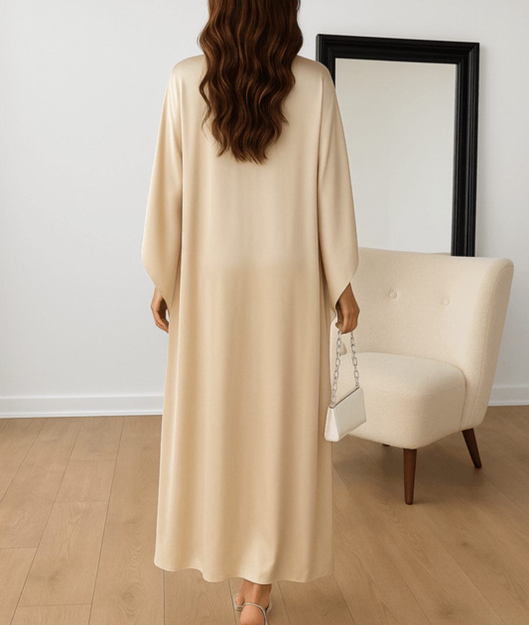 TAYNA™ – Draped Sleeve Maxi Dress