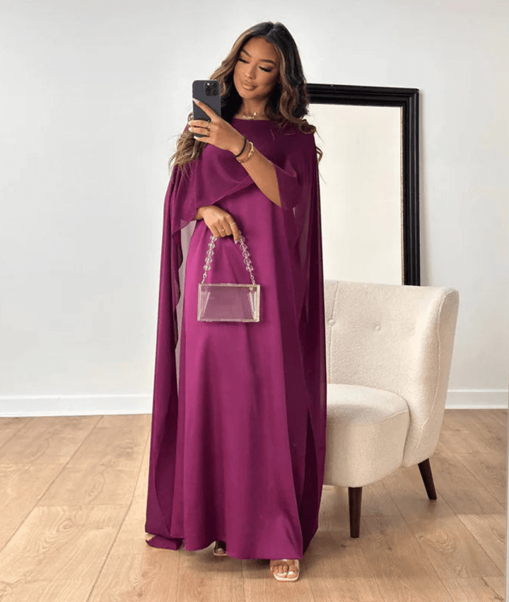 TAYNA™ – Draped Sleeve Maxi Dress