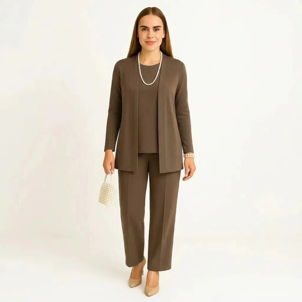 Olivia™ - Cardigan, Top & Trousers Set