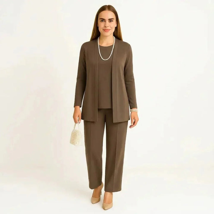 Olivia™ - Cardigan, Top & Trousers Set