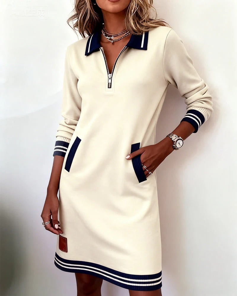 Sophie™ - Chic Long Sleeve Cotton Dress