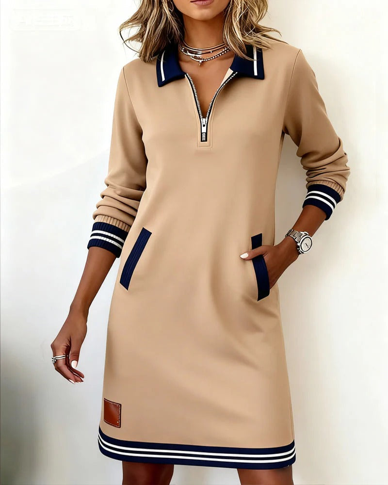 Sophie™ - Chic Long Sleeve Cotton Dress